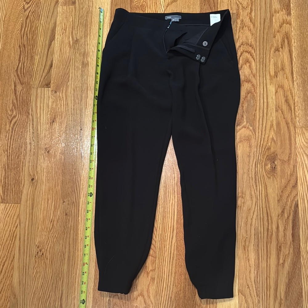 Vince Black pleated Dress Pants with gathered ankle Fit